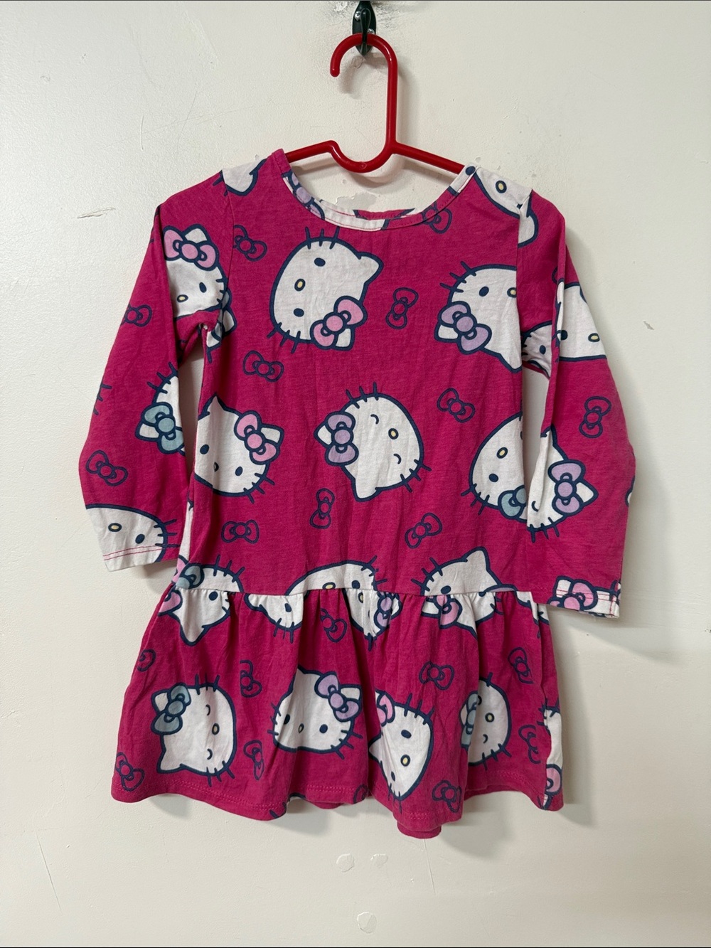 Hello Kitty Fuchsia Long Sleeve Skater Dress